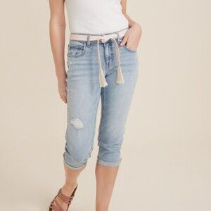 m jeans by maurices™ Mid Rise Belted Waist Straight Cropped Jean Mak an offer!!